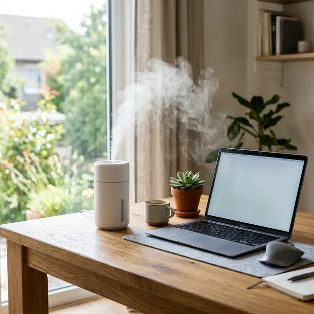 乾燥から肌と喉を守る！どこでも置ける「コードレス卓上加湿器」