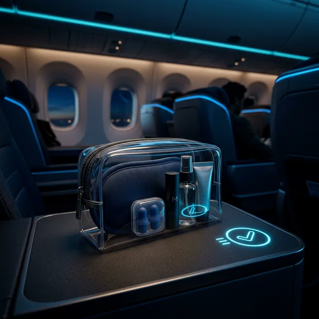 長距離フライトの持ち物はこれだけ！機内をホテル並みにする最強ポーチ