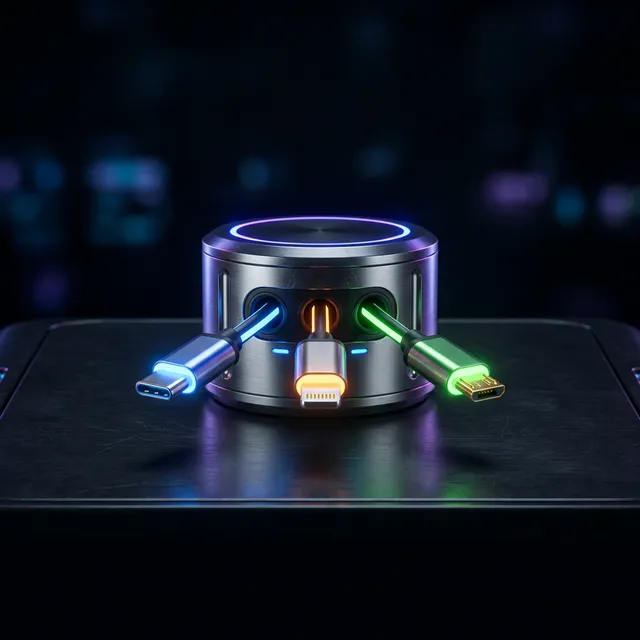 カバンのケーブル地獄から脱却！100W対応「3in1巻き取り式マルチ充電ケーブル」