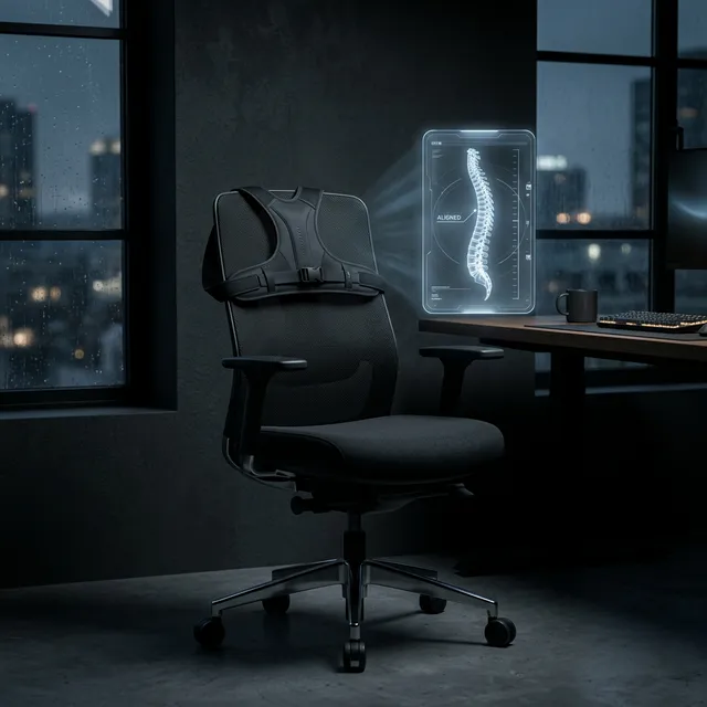 モニターに吸い込まれる前の自分へ！着るだけで猫背を防ぐ金属ボーン入り姿勢サポーター