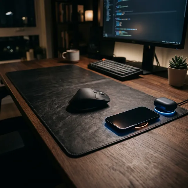 充電ケーブルがデスクから消滅！TopMade ワイヤレス充電機能付きマウスパッド