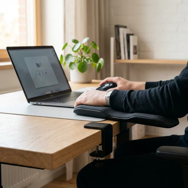 肩こりの原因は『肘の浮き』にあった。デスクに後付けするクランプ式アームレスト