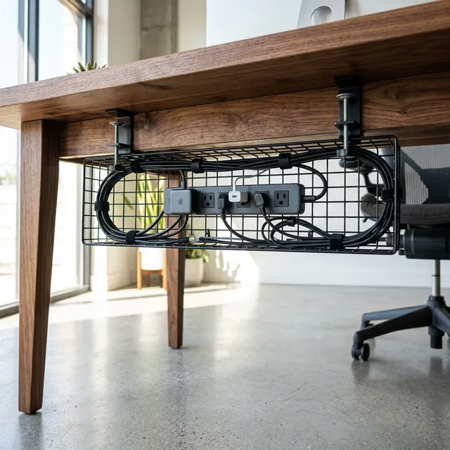 【伸縮式】デスク下の配線地獄をゼロにする「後付けケーブルトレー」のアイキャッチ画像