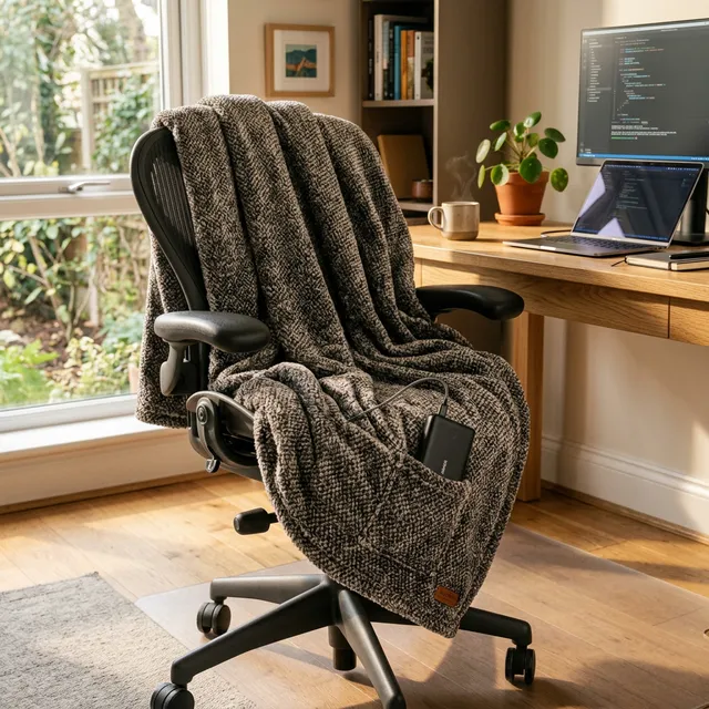 足元の冷えとおさらば！丸洗いできるUSBヒーター付きブランケット