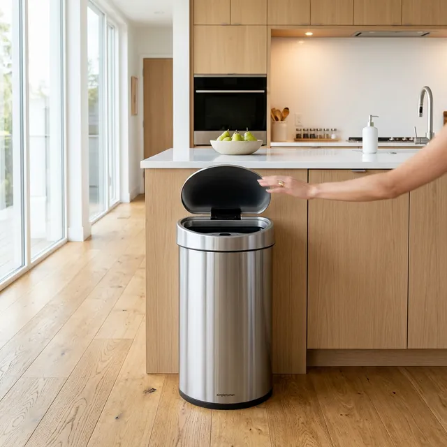 両手が塞がっても足元すら汚れない！横開きでニオイが漏れないZitAセンサーゴミ箱