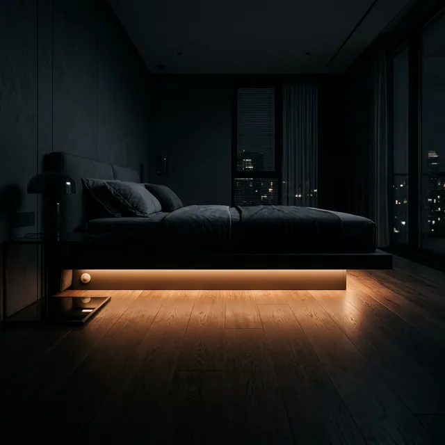 深夜のトイレがホテルのように。ベッド下用LED足元灯でQOL向上