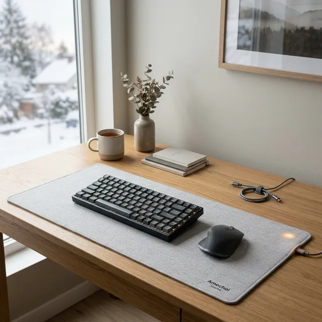 手先の異常な冷えを10秒で速攻解消！冬のデスクワークを勝ち抜く「大型加熱デスクマット」