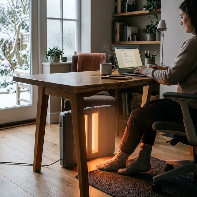 エアコンの乾燥とオサラバ！足の裏までポカポカの「4面パネルヒーター」