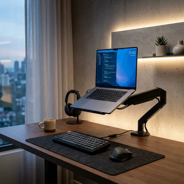 デスクの狭さを一撃で解消！究極の「ノートPC用アーム」活用法