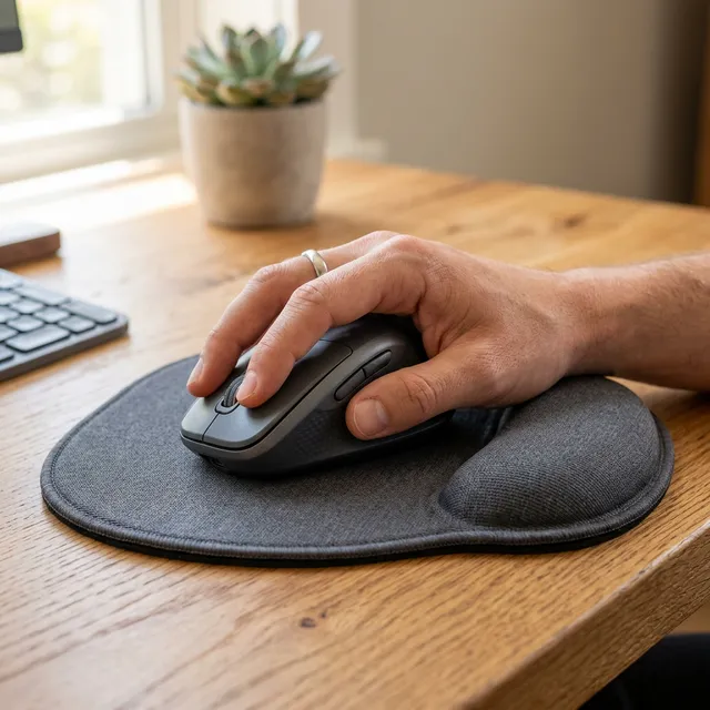 手首の骨が机に擦れて痛い…を完全解決！「Soqool リストレスト一体型マウスパッド」のアイキャッチ画像