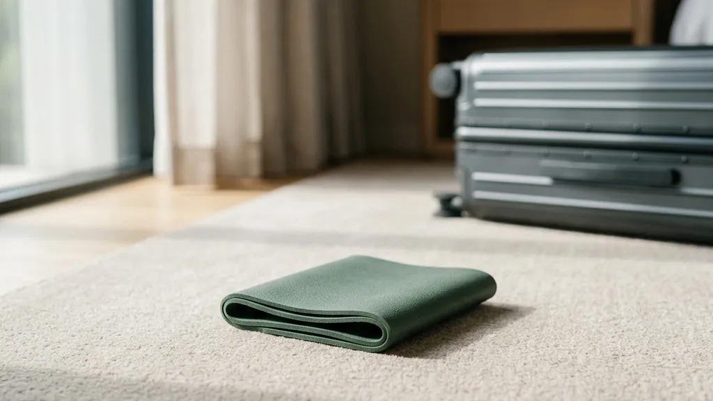 出張の疲労は「広さ」で癒やす。ホテルを即席ストレッチルームに変える極薄ヨガマット