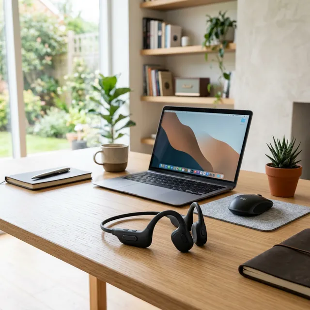 長時間のWeb会議でも耳が痛くならない！マイク付き骨伝導イヤホンの魅力