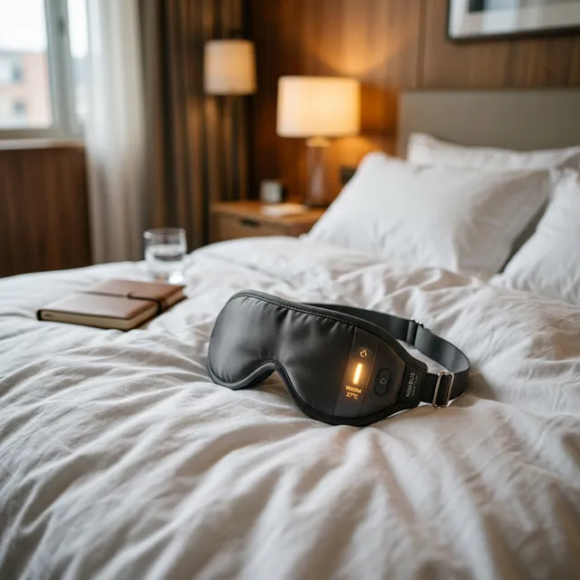 睡眠の質が劇的アップ！完全遮光とシルク100%の「充電式ホットアイマスク」のアイキャッチ画像