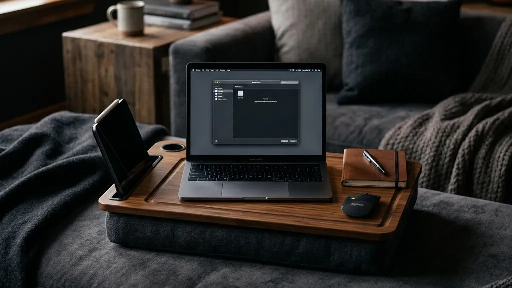 ソファのまま肩の力を抜いて働ける、Yogibo Traybo 2.0