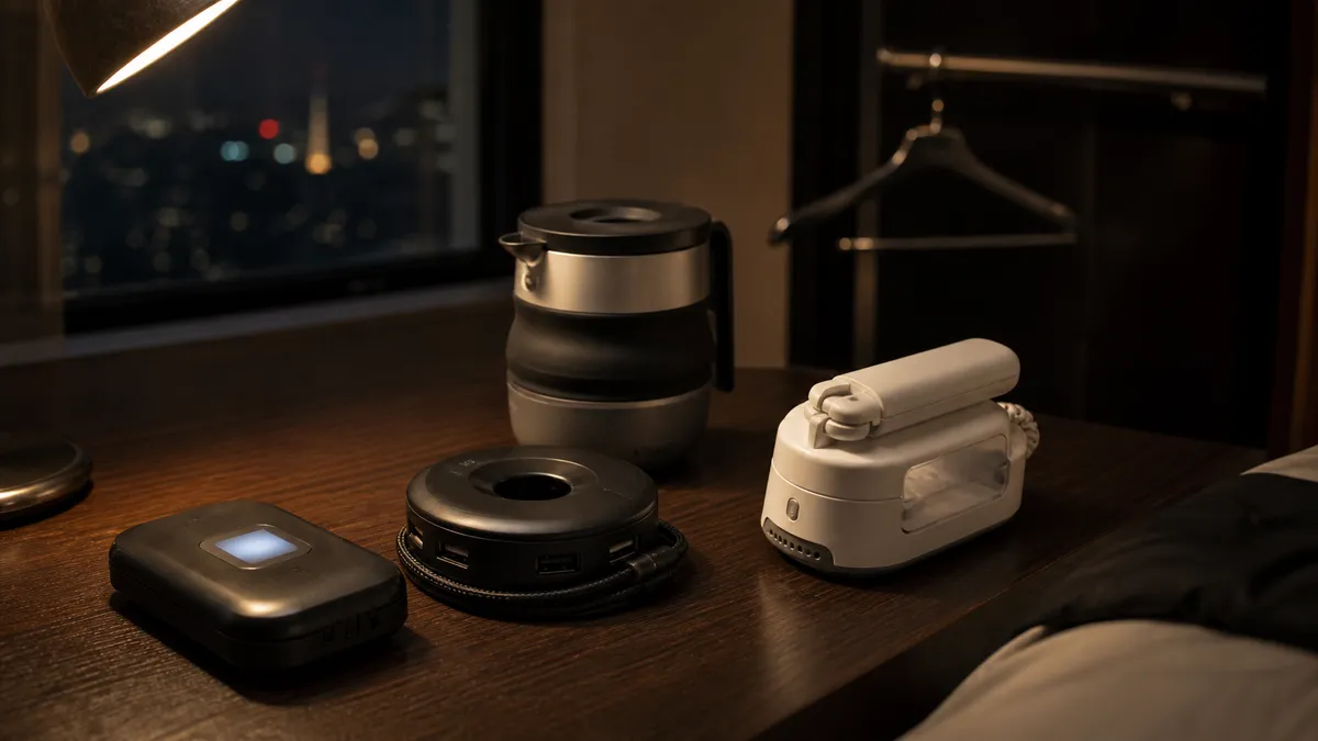 【2026年】ホテル滞在が快適になるグッズ おすすめ7選｜Wi-Fi・電源・お湯・洗濯を部屋の中で解決する