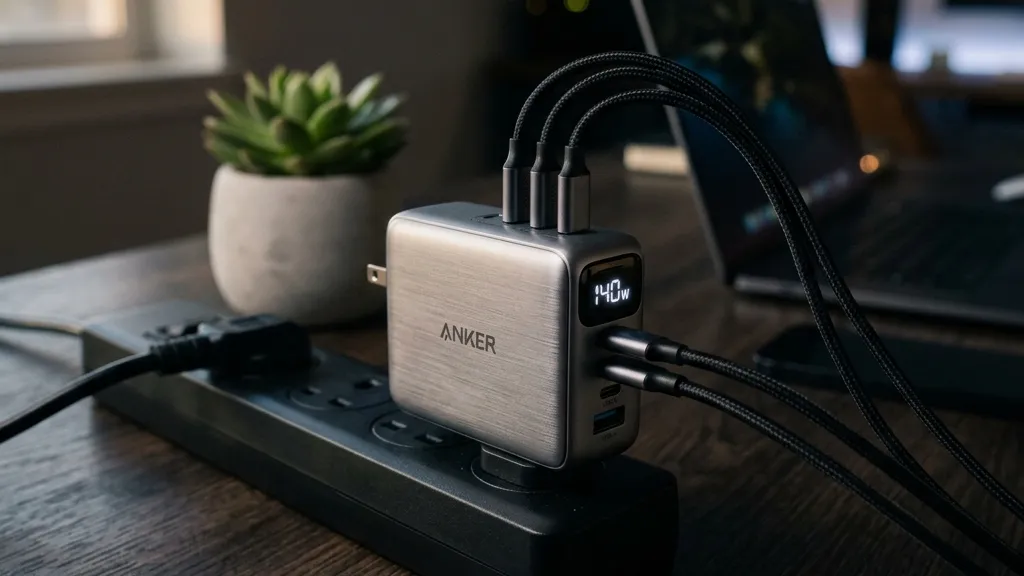 【Anker Charger 140W】PC充電器の正解。出力が「見える」最強の4ポート機