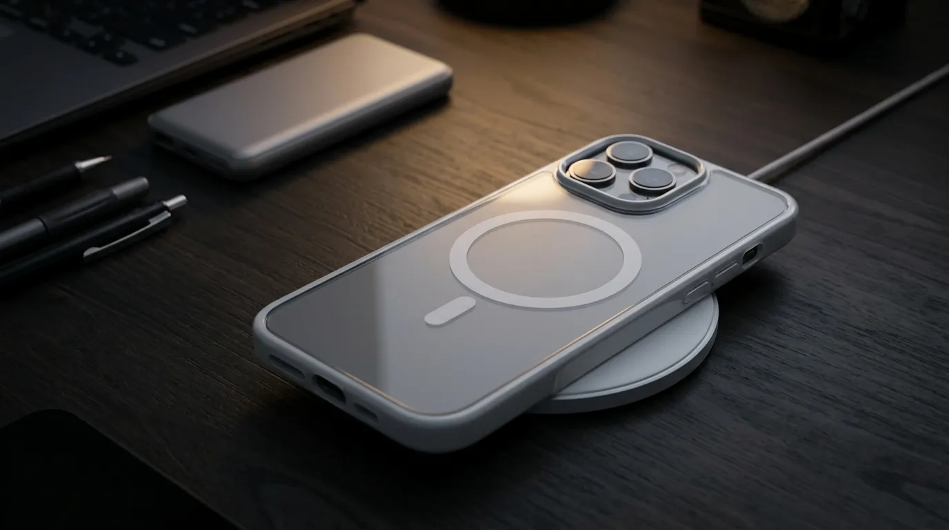 MagSafeの充電器がずれるiPhone 15 Pro Maxに。吸着力1,500gのESRクリアケース